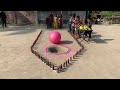 😂😂 Who can put the big ball into the hole ??  Interesting challenge for Girls