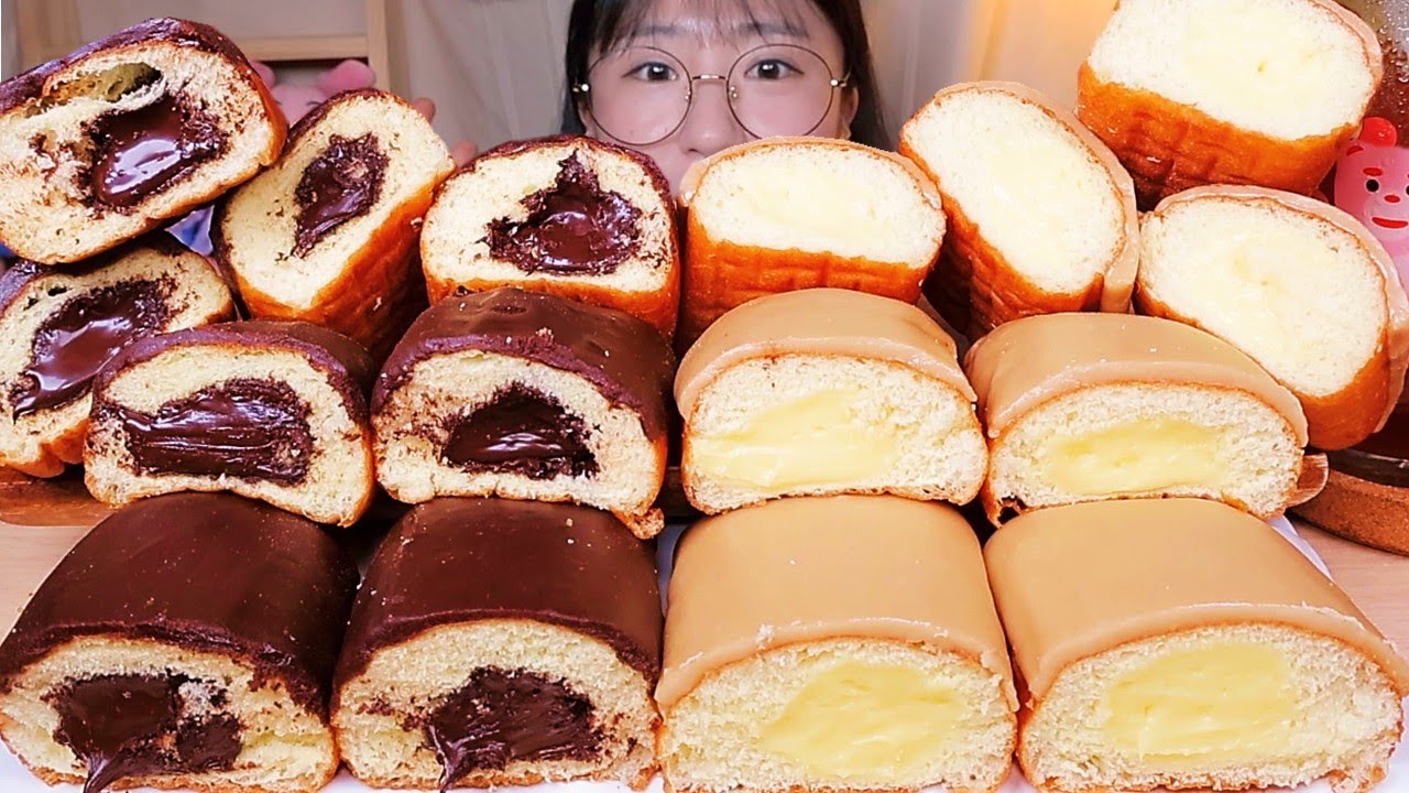 드디어 롱존만 모았다👏 랜디스도넛 초콜릿 초코롱존 메이플크림 롱존 도넛 먹방 Dessert Mukbang