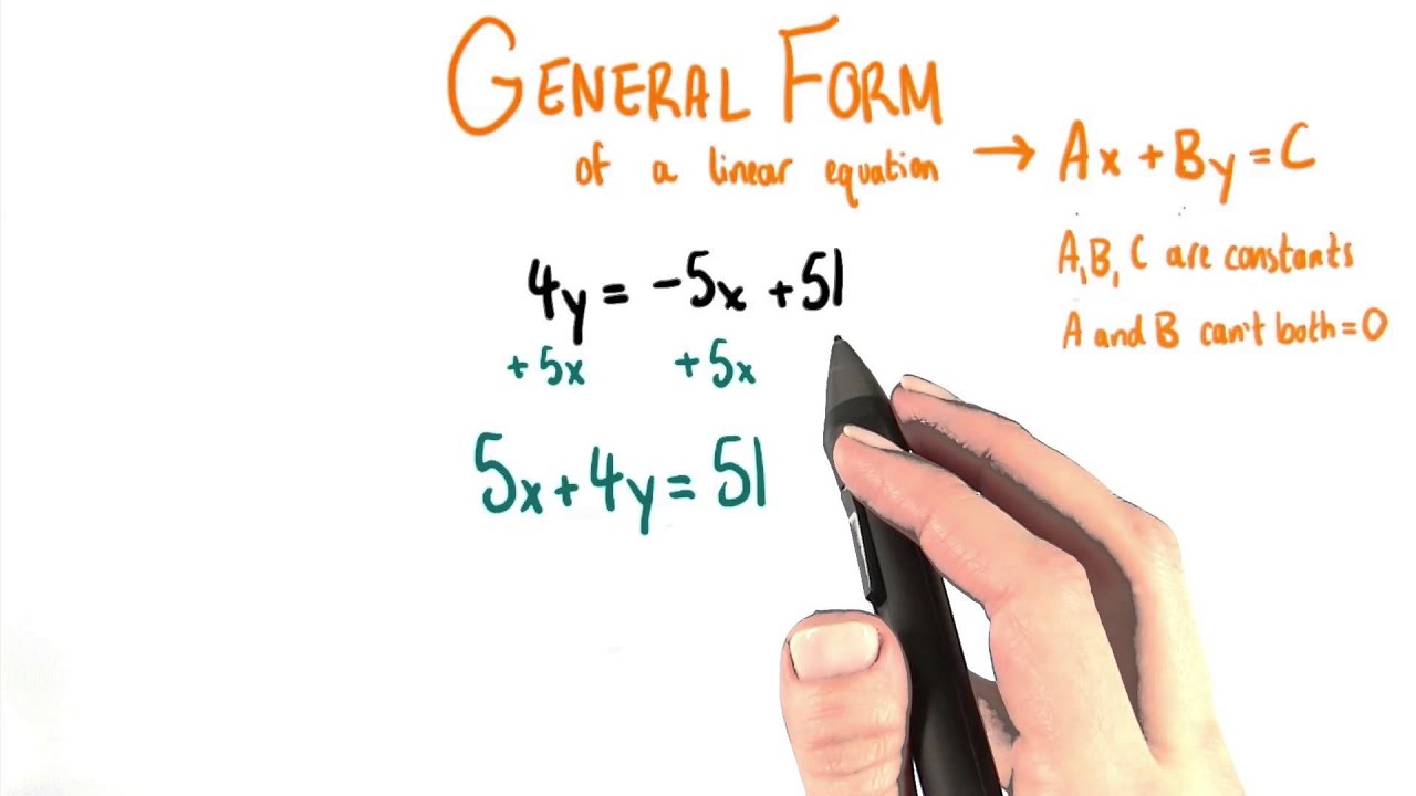Write In General Form - College Algebra