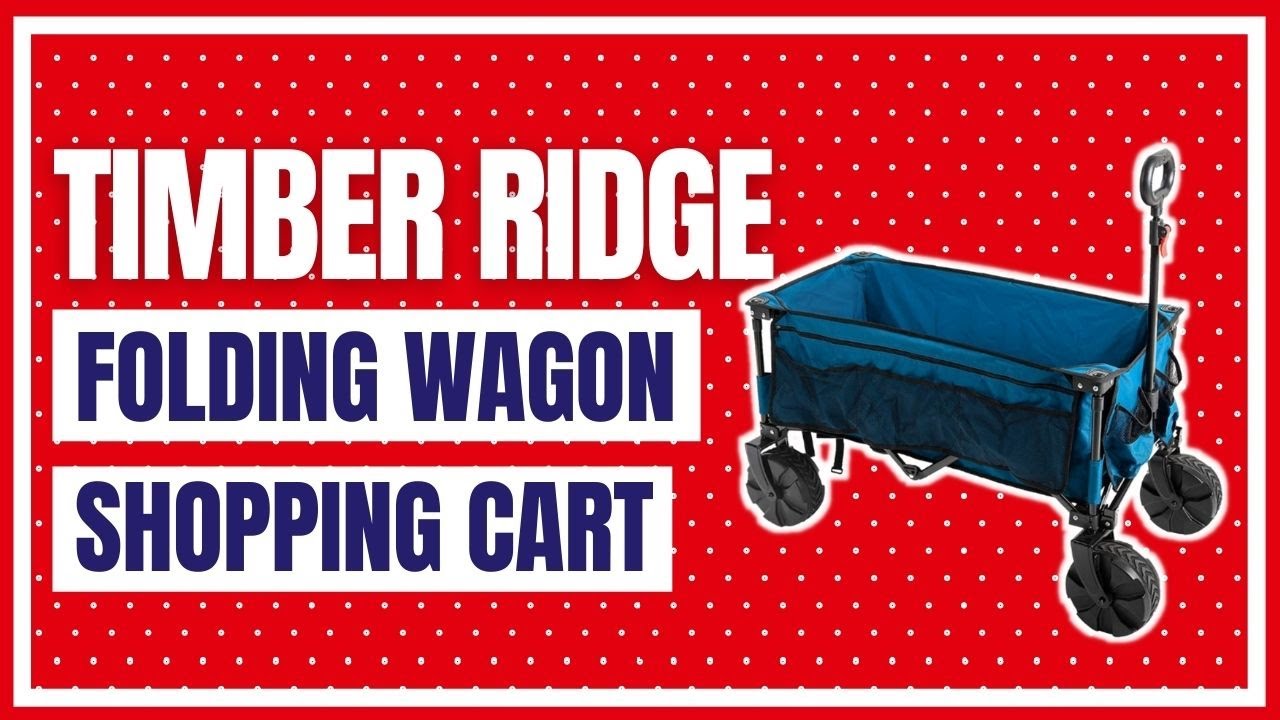 Timber Ridge Folding Wagon Collapsible Utility Big Wheels Shopping Cart