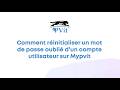 Réinitialiser un mot de passe oublié d'un compte utilisateur