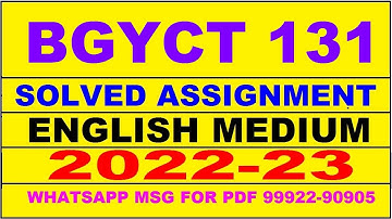 bgyct 131 solved assignment 2022-23 in english | bgyct 131 solved assignment 2023 | bgyct 131 2023