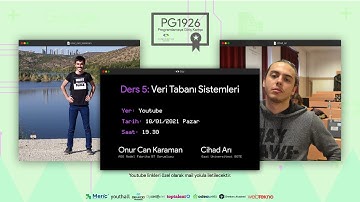 PG1926  -  5.Ders  -  Veri Tabanı Sistemleri (SQL)