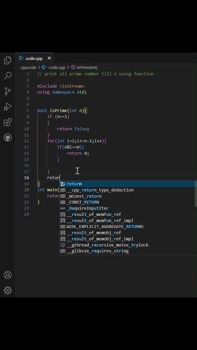 C++ Program to Print Prime Numbers up to N Using a Function | day 18 ...