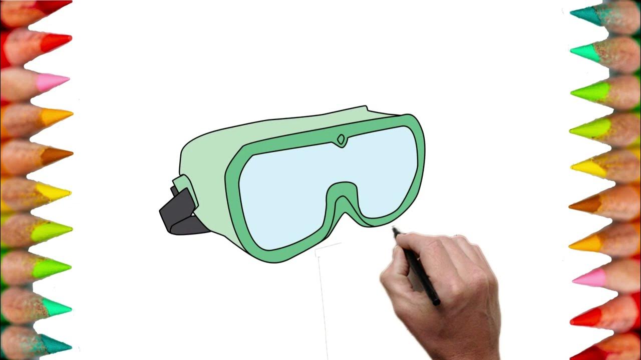 how to draw lab goggles step by step for beginner YouTube