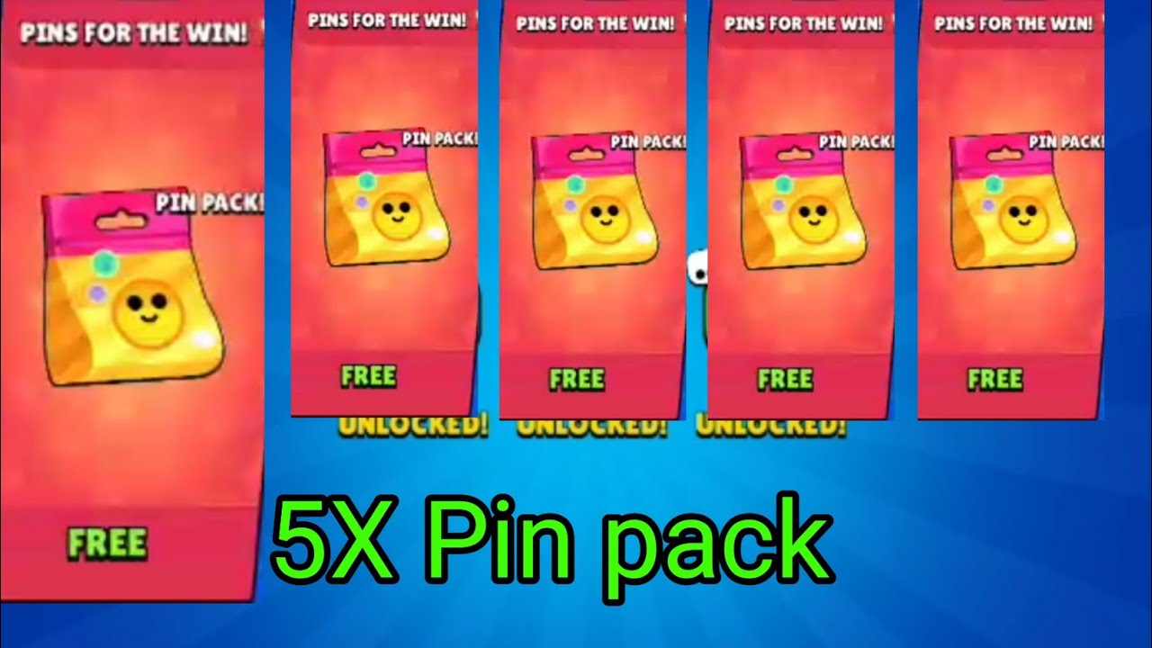 5 Free pin pack Opening Brawl Stars YouTube