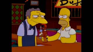 The Simpsons - Homer walks home drunk from Moe's and sees an alien