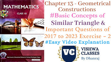 Class 10 | Maths | Chapter 13 | Geometrical Constructions | Exercise - 2 | CG Board English Medium