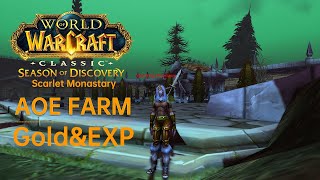 Sod aoe lv35hunter solo Scarlet Monastery easy pull ! gold&exp farm!