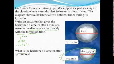 Writing a direct variation equation (with application)