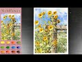 Landscape Watercolor - Wildflower (masking work, sketch & color mixing) NAMIL ART