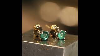 Kolczyki Sorrento Dwukolorowe Złoto 585 Ze Szmaragdem 0,70 Ct