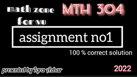 mth304 assignment 1 2022