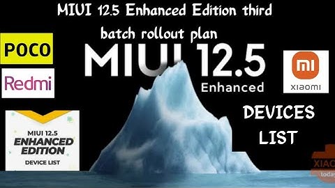 Xiaomi Miui 12.5 Enhanced Edition 3rd Batch Devices List And Rollout Plan