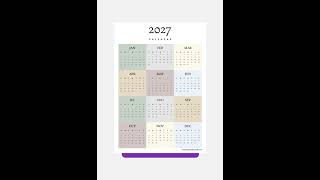 Printable Earthy Modern 2027 Calendar | A4 & Letter | Landscape & Portrait | Free Printable