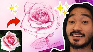 How to Draw a ROSE 🌹 AMAZING TECHNIQUE (6 easy steps)
