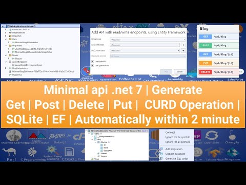 Minimal api .net 7 | GenerateGet | Post | Delete | Put |  CURD  | SQLite | EF | within 2 minute