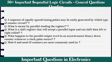 MCQ Questions Sequential Logic Circuits - General Questions with Answers