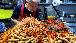 쌓고 또 쌓는! 대구 서문시장 산더미 매운양념오뎅, 나뭇잎 손만두┃Spicy Fish Cake, Korean Dumplings, Korean street food