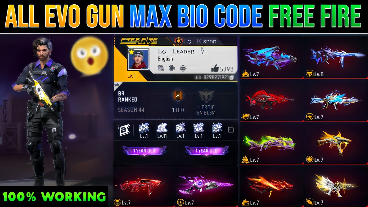 ALL EVO GUN MAX BIO CODE FREE FIRE 🔥 | FF NEW TRANDING BIO CODE 2025 | FF NEW COLOUR BIO SIGNATURE