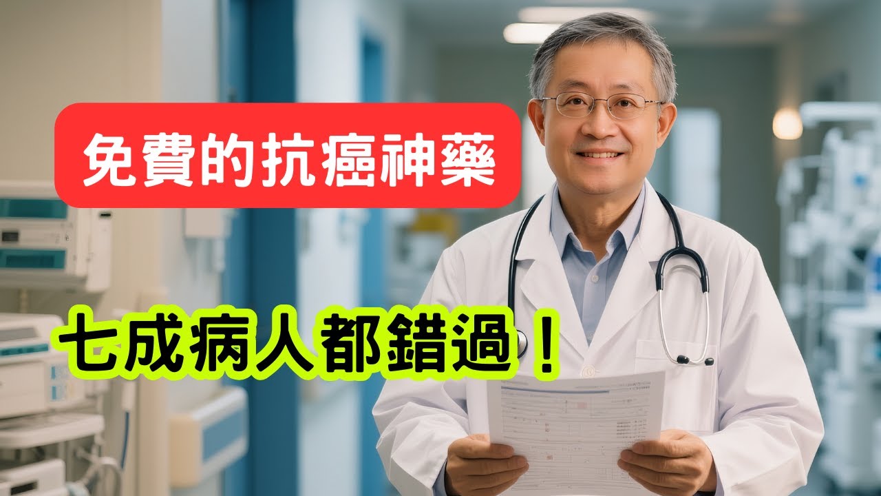 免費的抗癌神藥，七成病人都錯過！原來是免費的『早期發現』！健保免費送你，卻很多人不用！抗癌神藥就在你身邊：健保免費五癌篩檢！