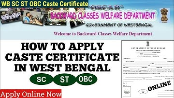 how to apply caste certificate online in west bengal | sc/st/obc certificate apply online