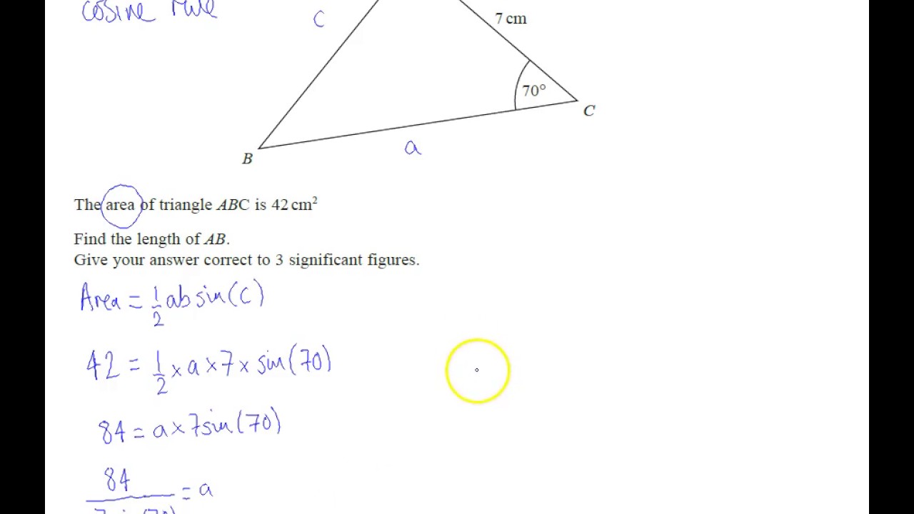 Edexcel Mock 2 Paper 2H Q24 Sine rule Cosine rule Area of