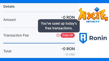 Axie Infinity: How to Fix Ronin Wallet “Transaction Fee Free 0x” Bug