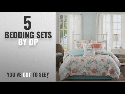 top-10-dp-bedding-sets-[2018]:-7pc-white-aqua-blue-coral-pink-beach-comforter-queen-set,-cotton,