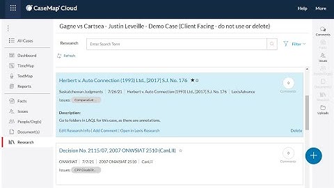 CaseMap Cloud - Research