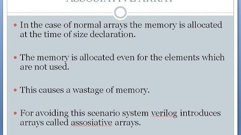 ASSOSIATIVE ARRAYS IN SYSTEM VERILOG