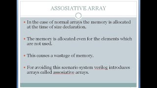 ASSOSIATIVE ARRAYS IN SYSTEM VERILOG