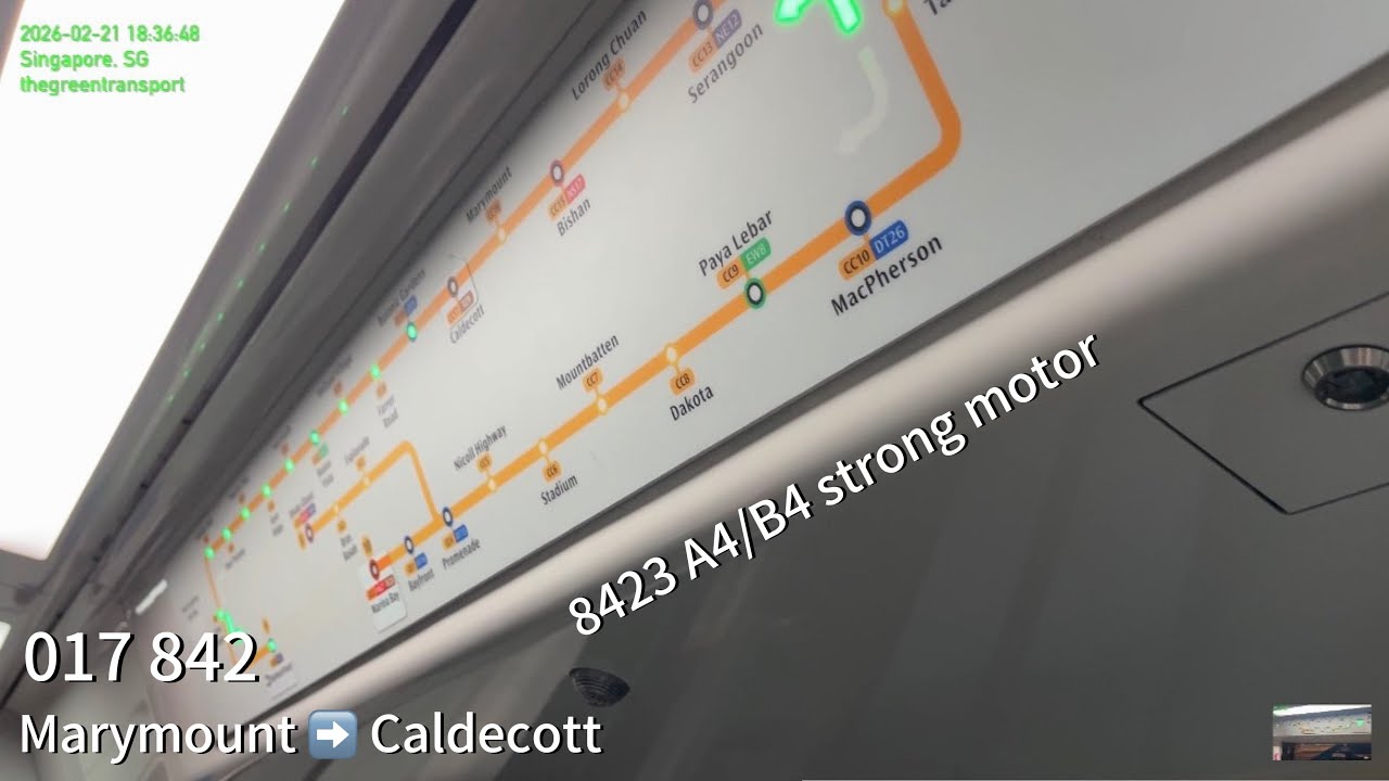 ⁴ᴷ⁶⁰ [SMRT] strong motor ~ Alstom Metropolis C830C [842] CC16 Marymount ➡️ CC17 Caldecott