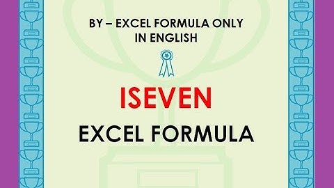 ISEVEN Excel Formula (In English)
