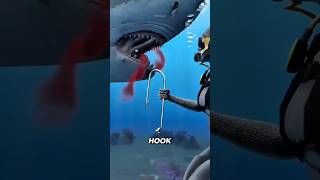 Diver Releases Fishing Hook In Shark's Mouth😳