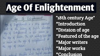 Age Of Enlightenment...18th century Age (1700 to 1800) introduction and features..