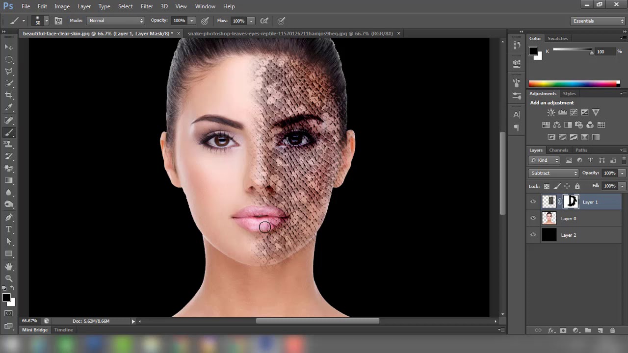 Photoshop Tutorial For Applying Textures Reference: Photoshop Tutorial For Applying Snake Texture On Face