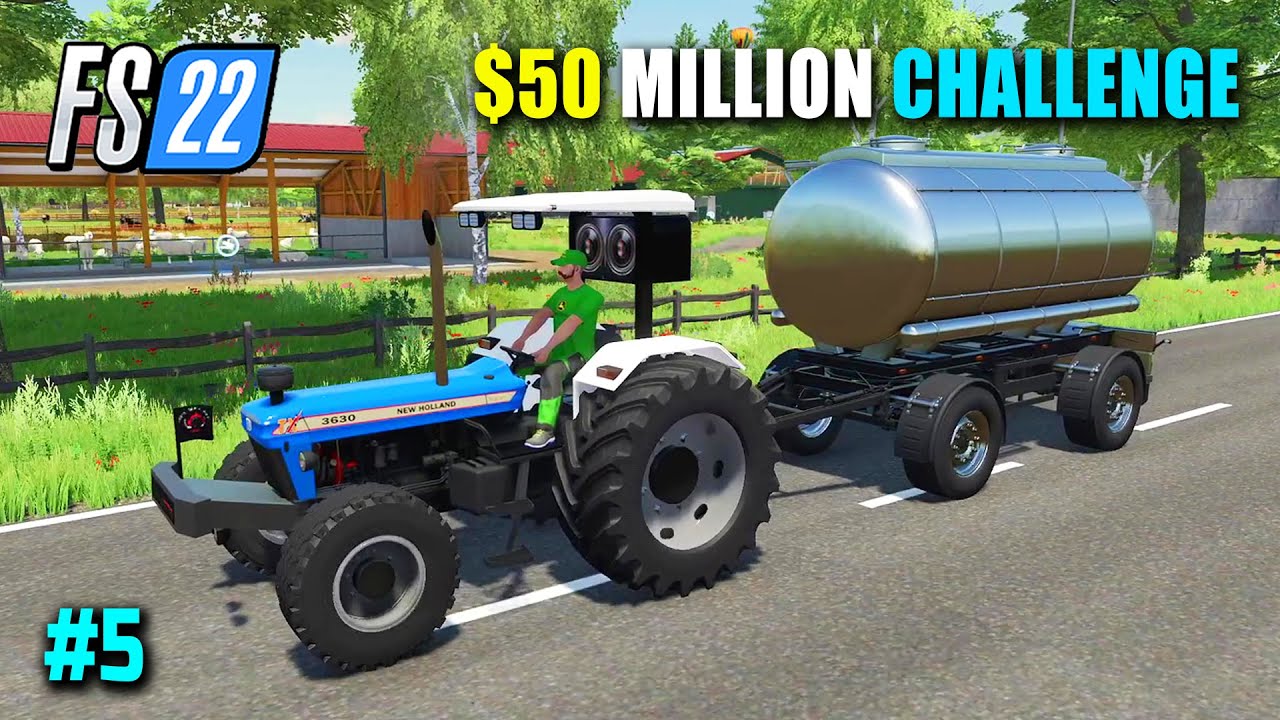 FS22 50 Million Dollar Challenge 5 Feeding Cows & Sheep Selling