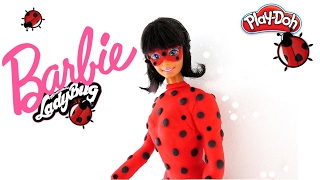 Lady Bug Barbie Como Fazer Roupa de Massinha Play Doh da LadyBug para Barbie