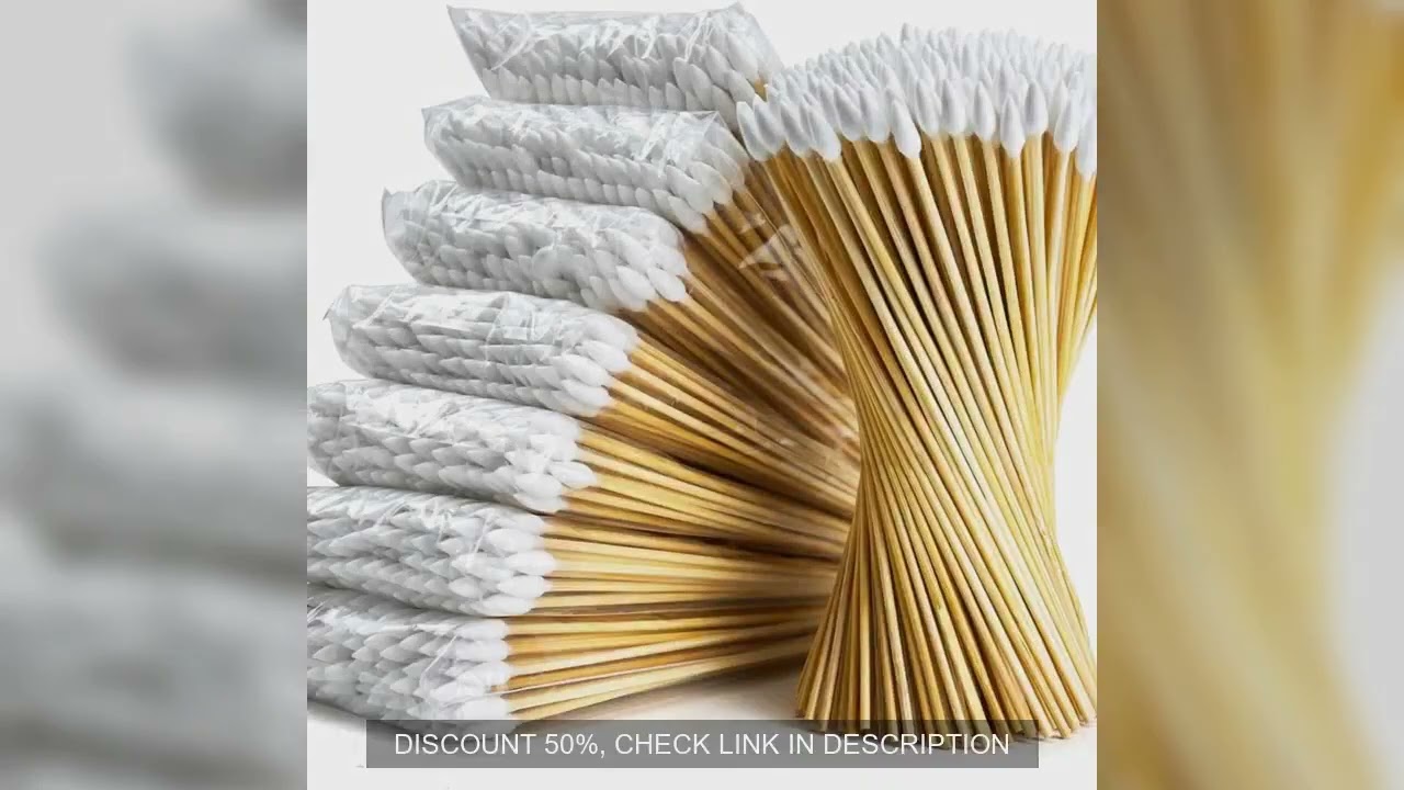 100/300PCS 6 Inch Precision Tips Cotton Swabs - Long Wooden Stick Cotton Buds Pointed Cotton Swabs W