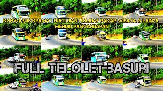 full telolet basuri 🎺 konvoi rombongan bus kramat djati serbu pantai pangandaran screenshot 1