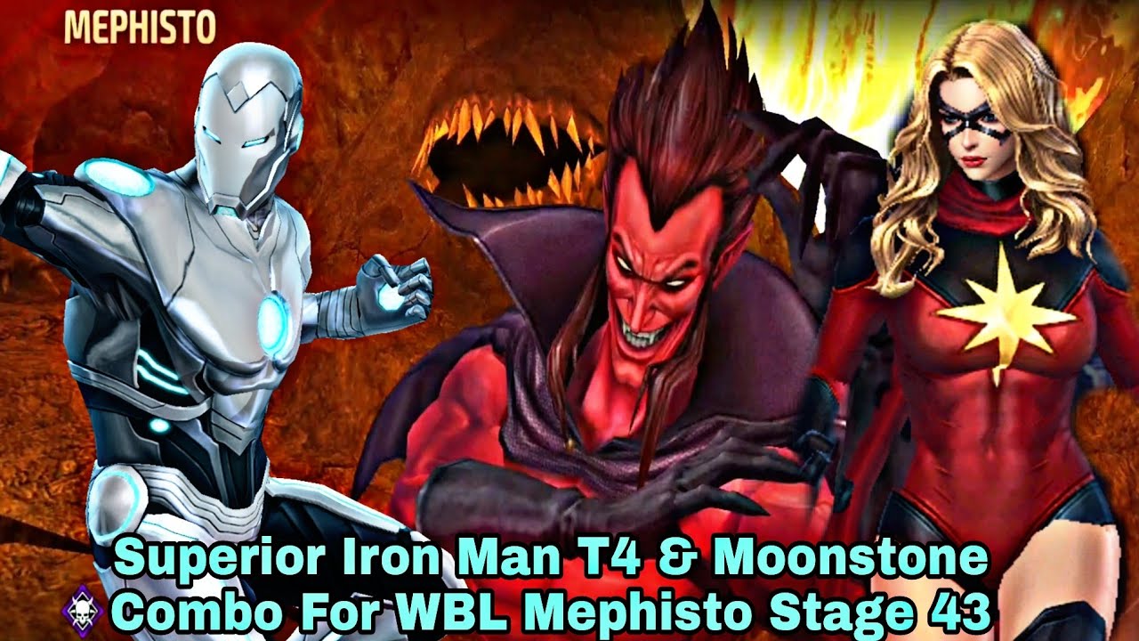 Superior Iron Man T4 & Moonstone Combo For WBL Mephisto Stage 43 - Marvel Future Fight