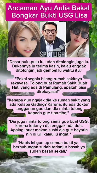 AYU AULIA akan bongkar bukti USG Lisa Mariana #ridwankamil #lisamariana #ayuaulia