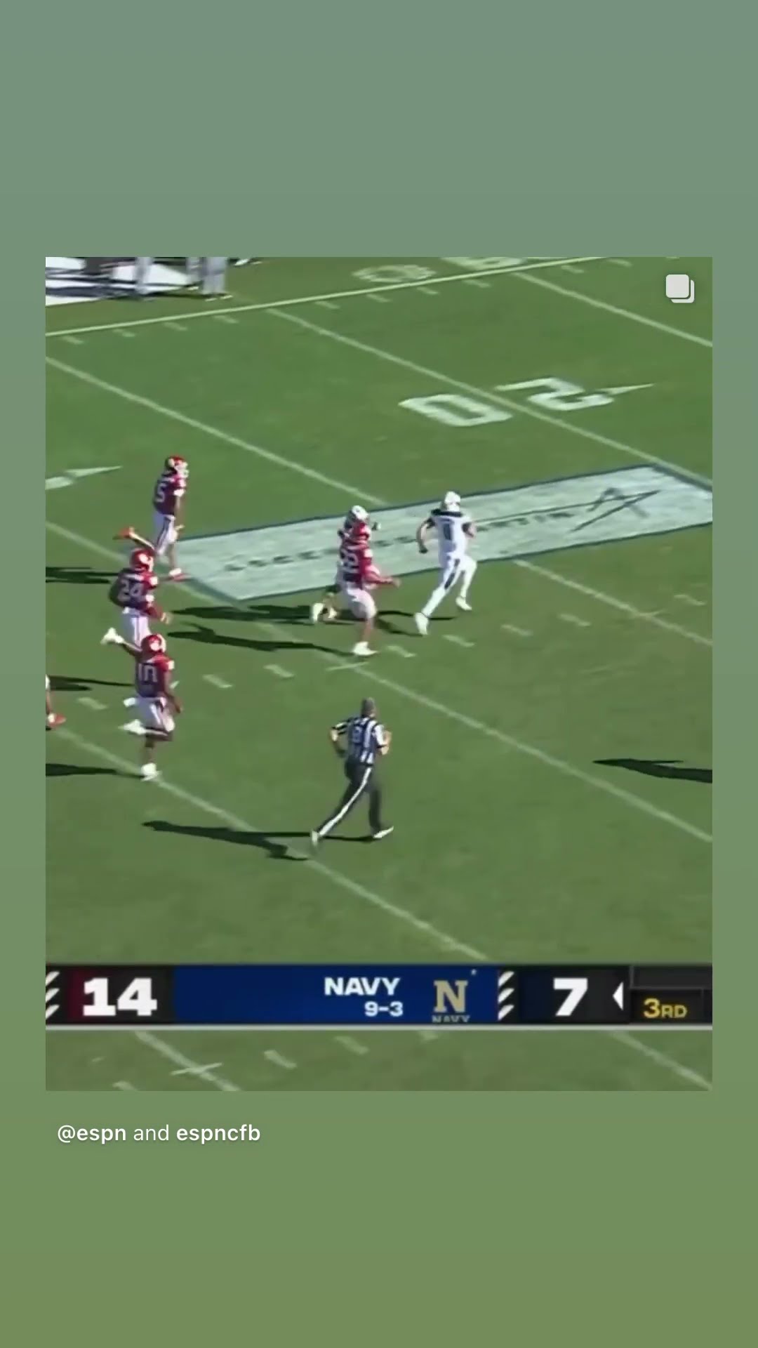 Open field #hoodnews #BlakeHorvath #Navy #oklahomasooners #sooners #football #touchdown #omg #run