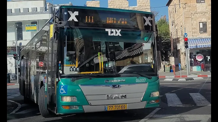 Buses of Egged on HeHalutz st. in Haifa