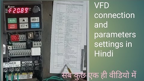 Delta VFD connection and parameters settings in Hindi(MS300)