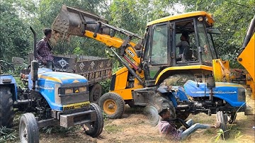 New Jcb 3dx Backhoe Loader Machine Loading Red Mud In Sonalika 42 DI Tractor  Jcb Jcb Tractor Video