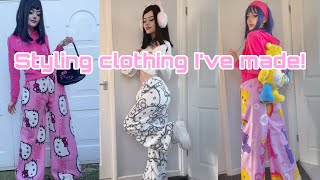 Styling pants I’ve made! Hello kitty & care bear pants!