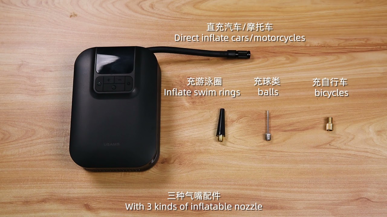 USAMS 2021 cordless handheld 5000mAh battery air pump mini digital tire