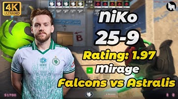 NiKo (25-9) with Keystrokes Visualized (Mirage) Falcons vs Astralis | (Ep.16)